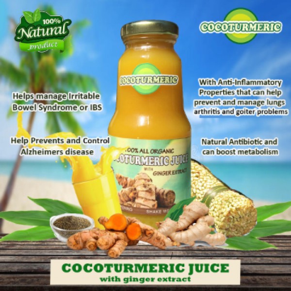 COCOTURMERIC JUICE WITH GINGER EXTRACT, 250ML, All Natural