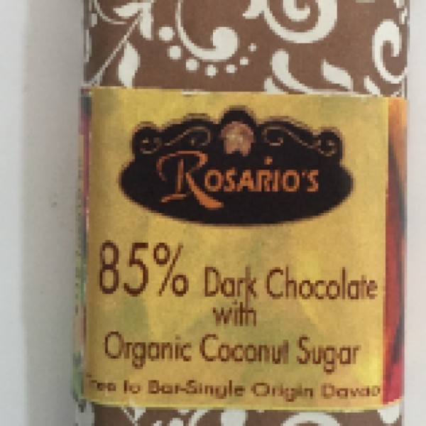 Rosario’s 85 Percent Dark Chocolate Sweetened With Organic Coconut Sugar
