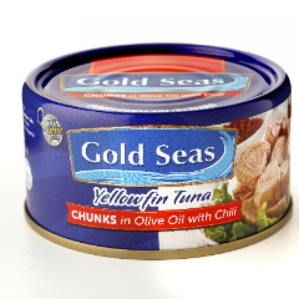 Gold Seas Yellowfin Tuna Chunks In Olive Oil With Chili