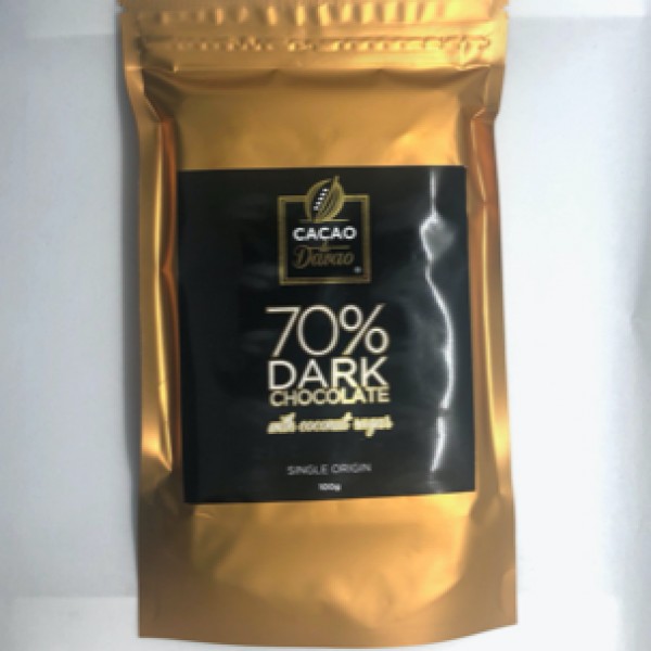Cacao De Davao 70% Dark Chocolate With Organic Coconut Sugar