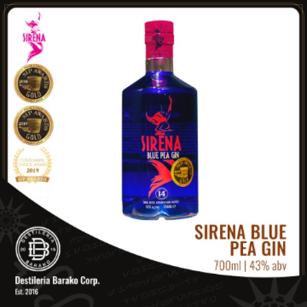 Sirena Blue Pea Gin | Sirena | Destileria Barako | 700ml | 43% ABV