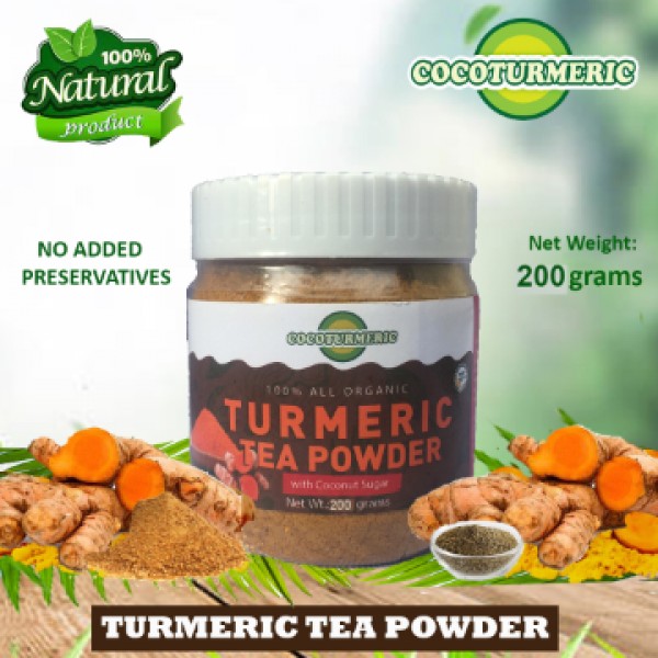 TURMERIC TEA POWDER WITH COCONUT SUGAR, 200 Grams